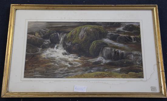 George Weissen Landscape with stream and a woodland scene signed Johnson 25 x 50cm. & 35 x 52cm.